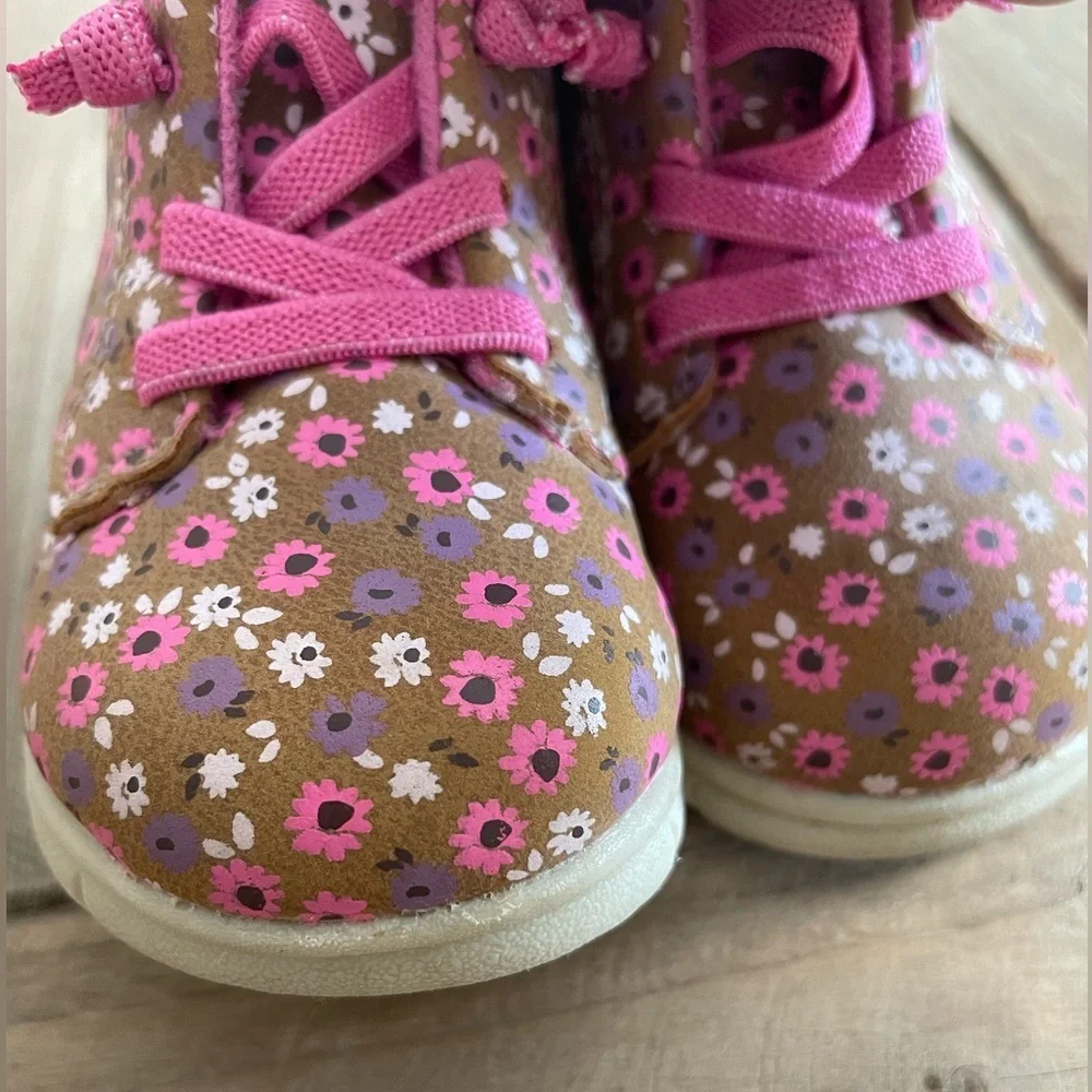 Carter's Pink Floral Baby Walker Shoes